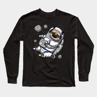 Pug Dog Space Astronaut Long Sleeve T-Shirt